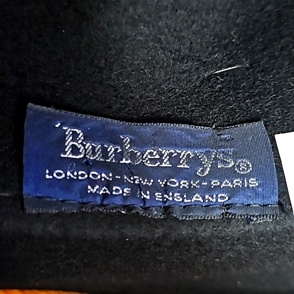 Vintage Burberrys Classic 100% Wool Hat Fedora Black One Size - Picture 10 of 15